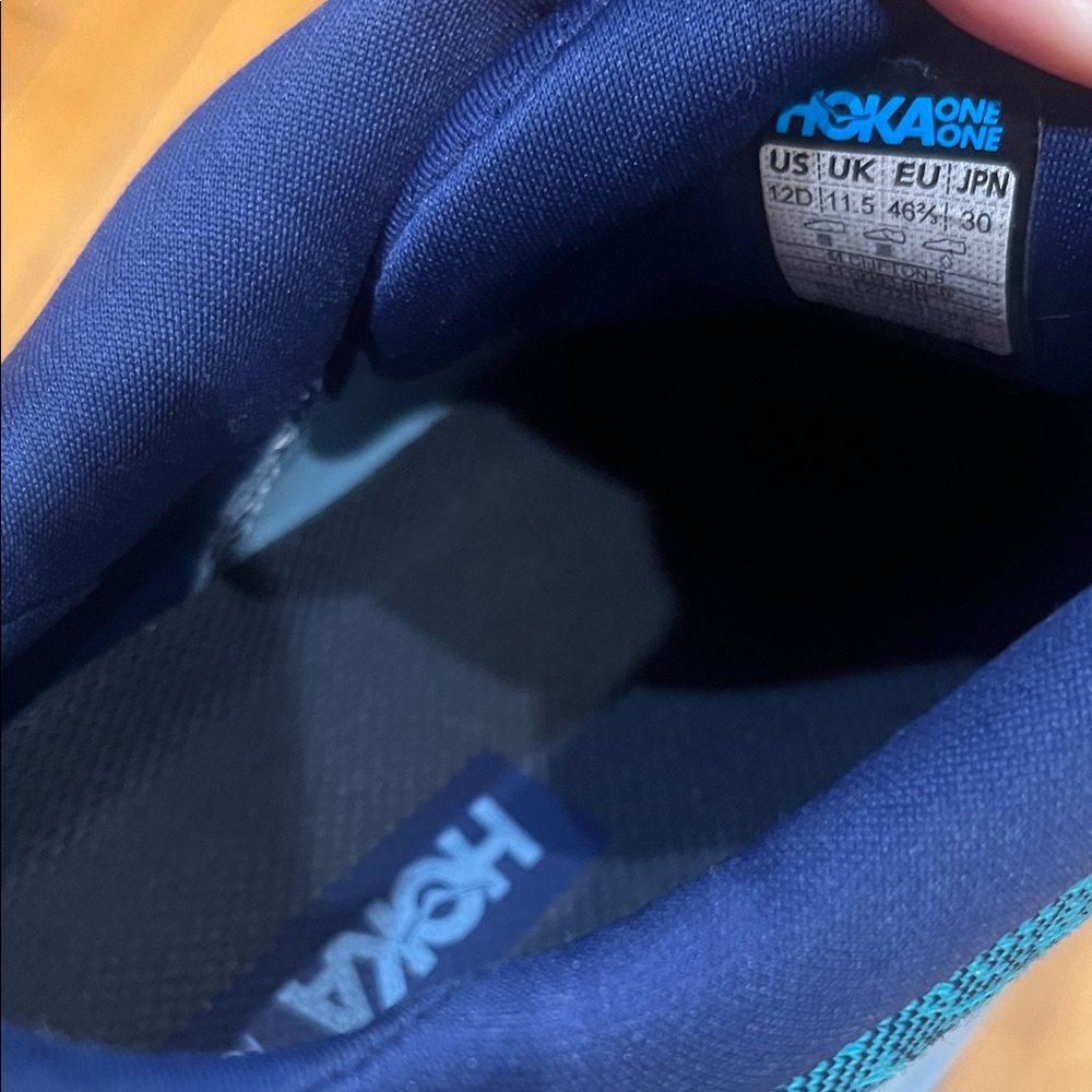 Hoka Teal and Navy Clifton 8 Size 12D - Picture 4 of 4